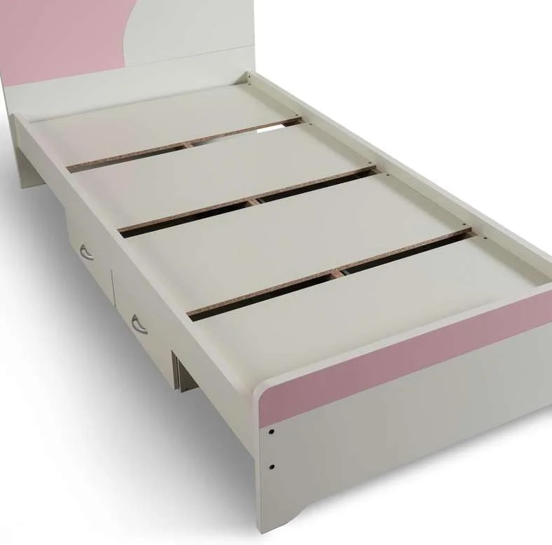 تخت یک نفره کودک مدل Bella از Pan Home با ۴ کشو، ابعاد ۹۰x۱۹۰ سانتی متر، رنگ صورتی تخت یک نفره کودک مدل Bella از Pan Home با ۴ کشو، ابعاد ۹۰x۱۹۰ سانتی متر، رنگ صورتی