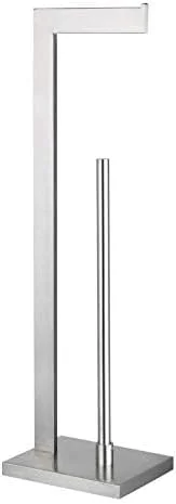 پایه دستمال توالت ایستاده GERZWY با جای ذخیره، استیل ضد زنگ SUS 304، جا دستمال کاغذی رولی، پایه زمینی، پرداخت برس خورده مدل DZY004-LS پایه دستمال توالت ایستاده GERZWY با جای ذخیره، استیل ضد زنگ SUS 304، جا دستمال کاغذی رولی، پایه زمینی، پرداخت برس خورده مدل DZY004-LS