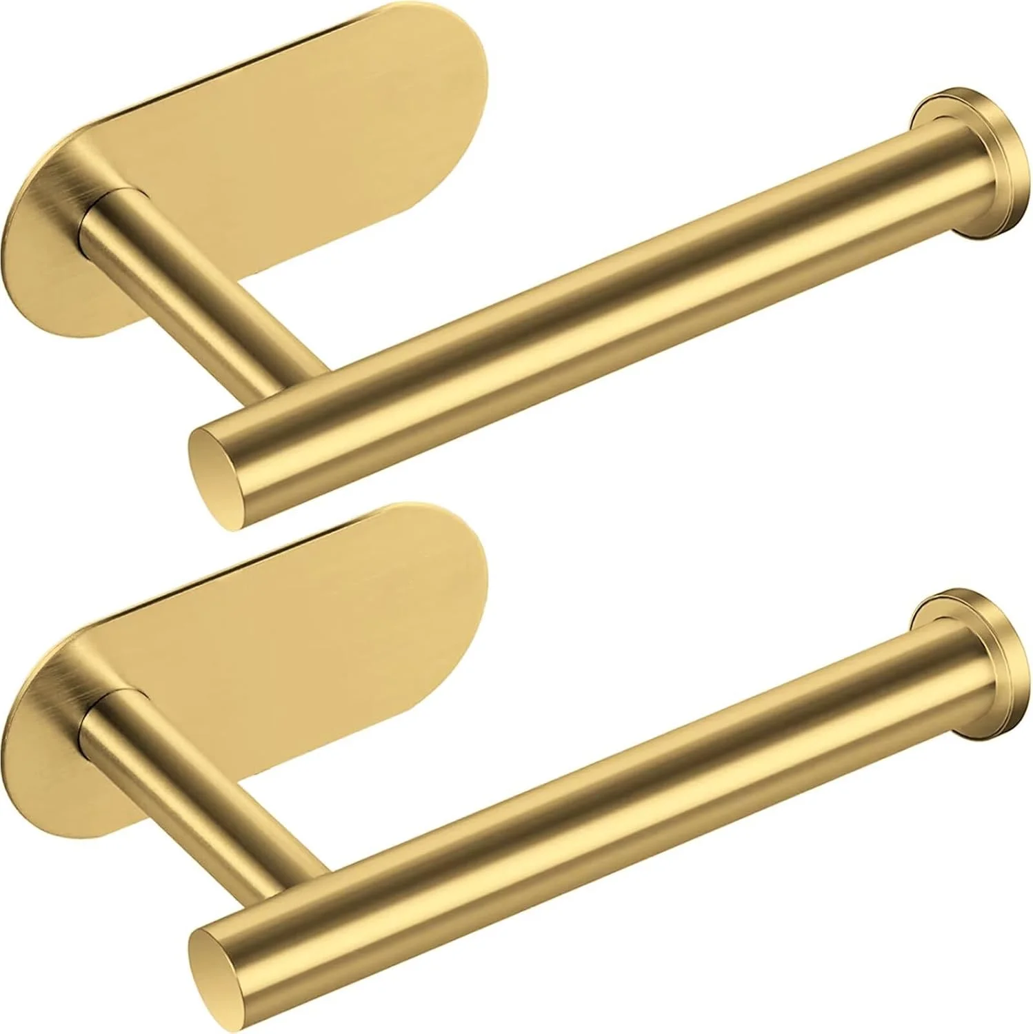 نگهدارنده دستمال توالت طلایی Gewtur، نگهدارنده رول دستمال توالت خود چسب بدون نیاز به سوراخکاری، نصب دیواری برای آشپزخانه، حمام، توالت، استیل ضد زنگ (2 عدد)