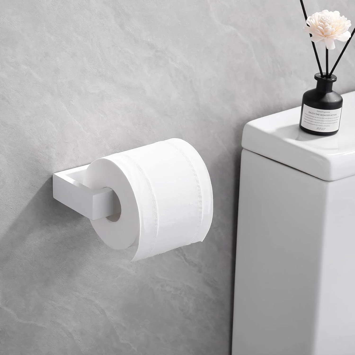 نگهدارنده دستمال توالت GERZWY، استیل ضد زنگ SUS 304، نصب دیواری، سفید نگهدارنده دستمال توالت GERZWY، استیل ضد زنگ SUS 304، نصب دیواری، سفید