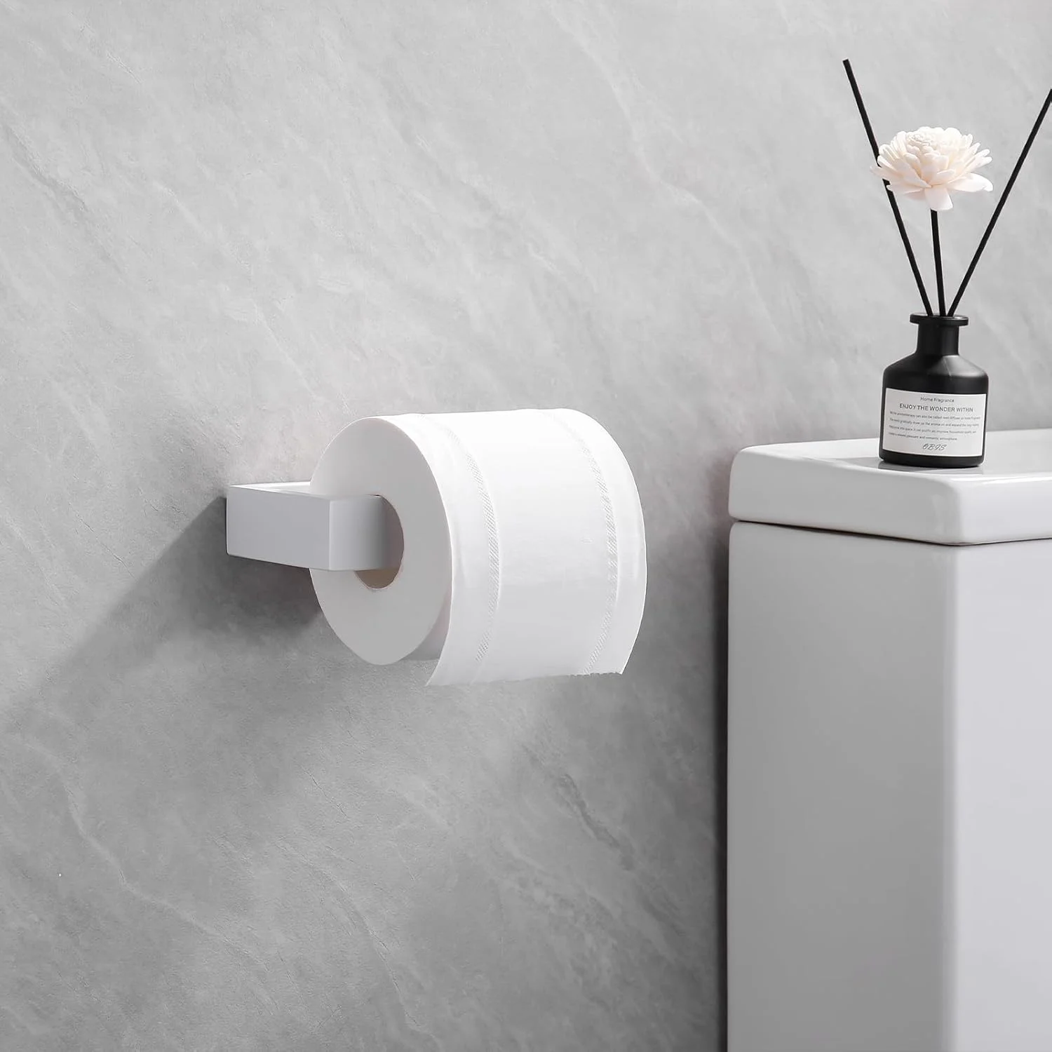 نگهدارنده دستمال توالت GERZWY، استیل ضد زنگ SUS 304، نصب دیواری، سفید نگهدارنده دستمال توالت GERZWY، استیل ضد زنگ SUS 304، نصب دیواری، سفید