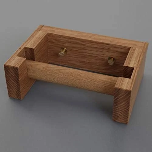 جا دستمال کاغذی چوبی دکوری اصیل | جا رولی دستمال توالت، آویز 1 رولی دستمال توالت، جا رولی دیواری چوبی قهوه ای، جا دستمال کاغذی روستیک چوب جامد.