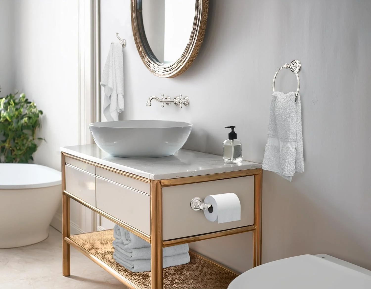 نگهدارنده دستمال توالت گاتکو مدل 4123 Tavern، نیکل براق