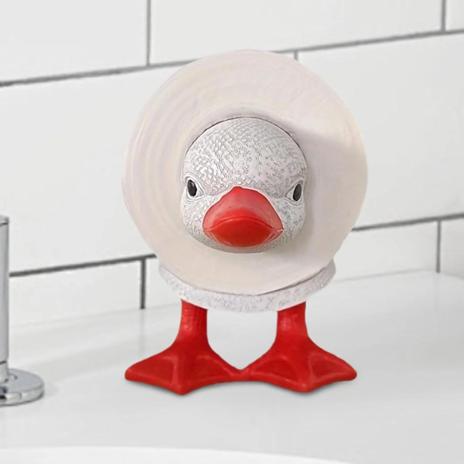Funny Toilet Paper Holder | Duck Paper Roll Storage Stand - Cute Bathroom Accessory, Self-standing Tissue Rack for Restroom Apartment Under-Cabinet
