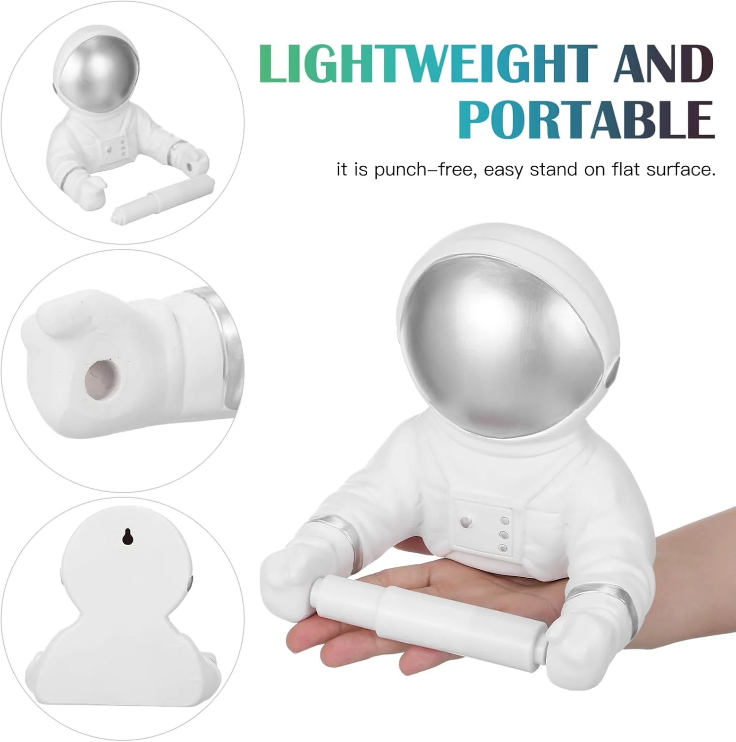 جادستمال کاغذی طرح فضانورد گادپیپارتی - استند دستمال توالت فانتزی و کاربردی، نگهدارنده دستمال کاغذی دیواری یا رومیزی برای آشپزخانه، اتاق نشیمن، دکوراسیون منزل