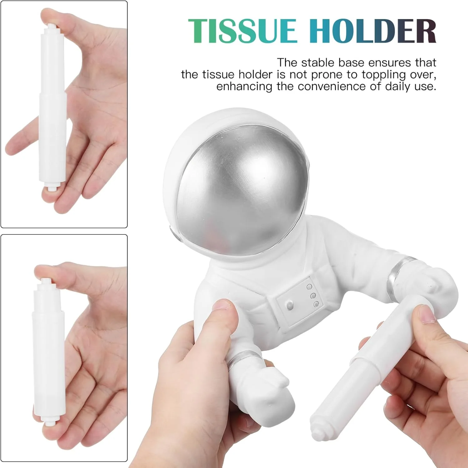 جادستمال کاغذی طرح فضانورد گادپیپارتی - استند دستمال توالت فانتزی و کاربردی، نگهدارنده دستمال کاغذی دیواری یا رومیزی برای آشپزخانه، اتاق نشیمن، دکوراسیون منزل