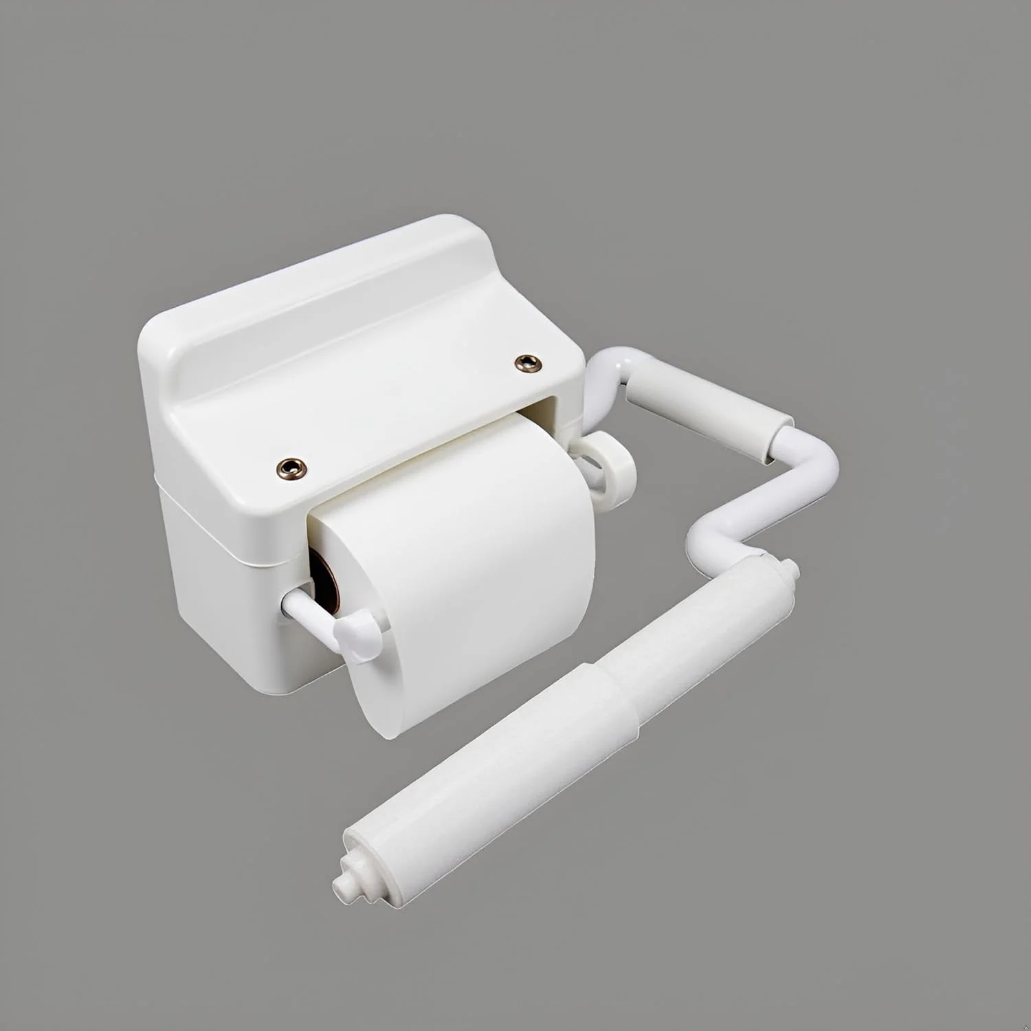 GANPUB 1Pc White Adjustable Tissue Box Paper Roll Core Replacement Bathroom Plastic Toilet Paper Roll Paper Spring Cores Roller Holder Rods Paper，Toilet Paper Holders, Hardware