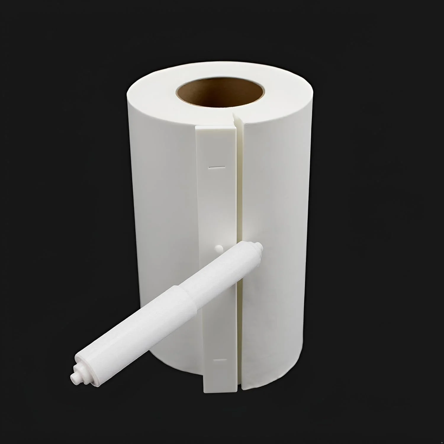 GANPUB 1Pc White Adjustable Tissue Box Paper Roll Core Replacement Bathroom Plastic Toilet Paper Roll Paper Spring Cores Roller Holder Rods Paper，Toilet Paper Holders, Hardware