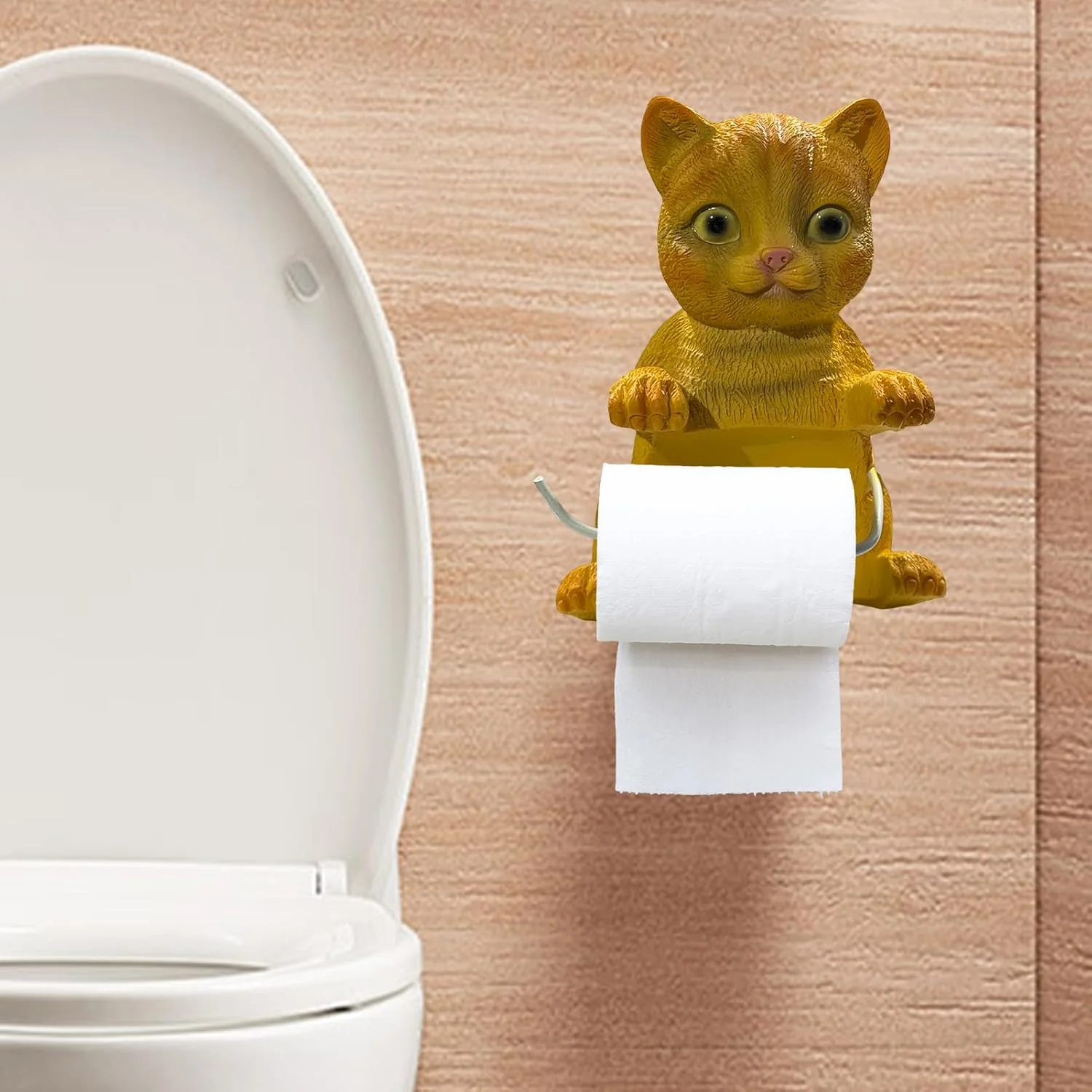 Funny Toilet Paper Holder,Cat Bathroom Tissue Holder Toilet Paper Rack - Resin Wall Mount Rack Tissue Dispenser, No Drilling Animal Statue Bathroom Accessories Room Decor for Kitchen Funny Toilet Paper Holder,Cat Bathroom Tissue Holder Toilet Paper Rack - Resin Wall Mount Rack Tissue Dispenser, No Drilling Animal Statue Bathroom Accessories Room Decor for Kitchen
