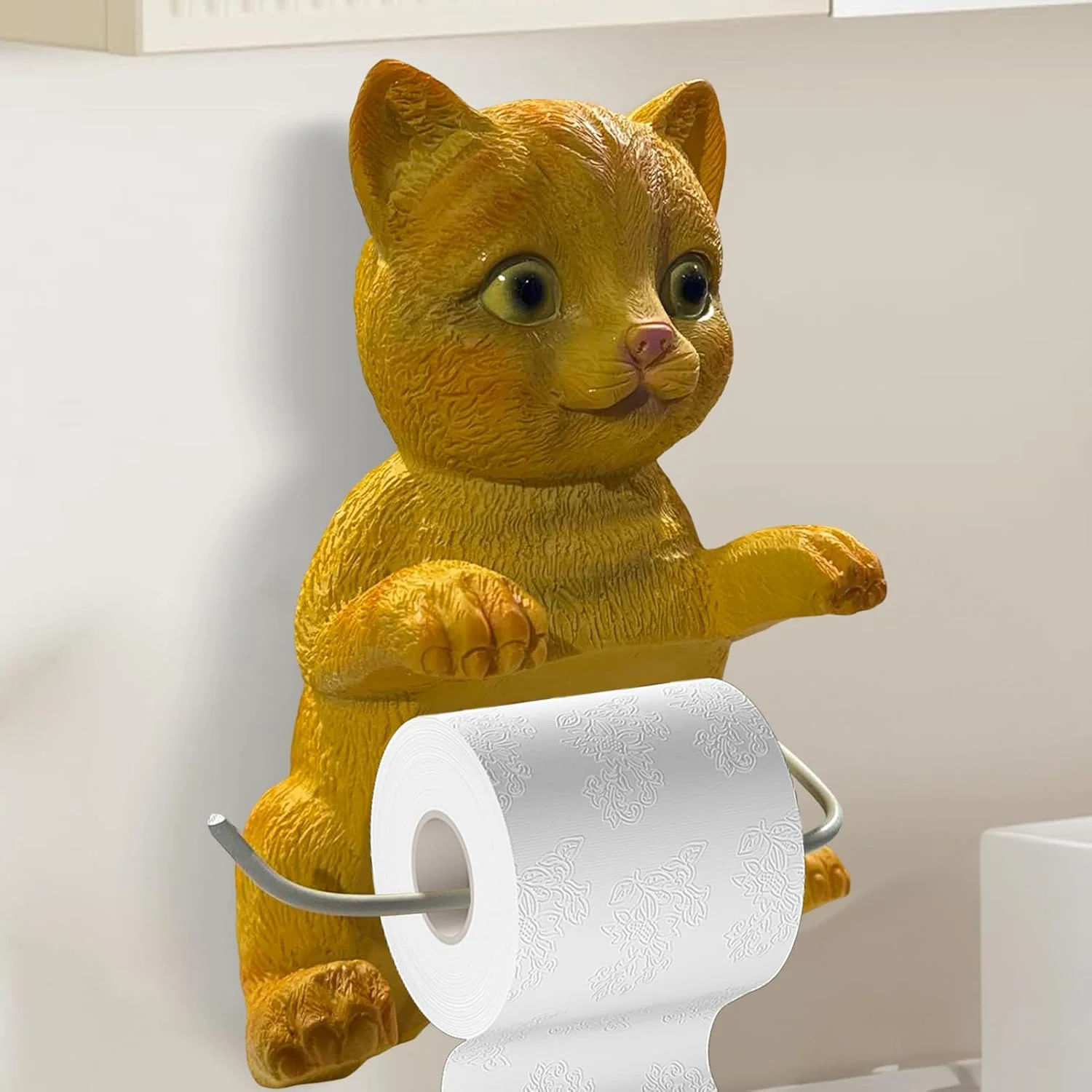 Funny Toilet Paper Holder,Cat Bathroom Tissue Holder Toilet Paper Rack - Resin Wall Mount Rack Tissue Dispenser, No Drilling Animal Statue Bathroom Accessories Room Decor for Kitchen Funny Toilet Paper Holder,Cat Bathroom Tissue Holder Toilet Paper Rack - Resin Wall Mount Rack Tissue Dispenser, No Drilling Animal Statue Bathroom Accessories Room Decor for Kitchen