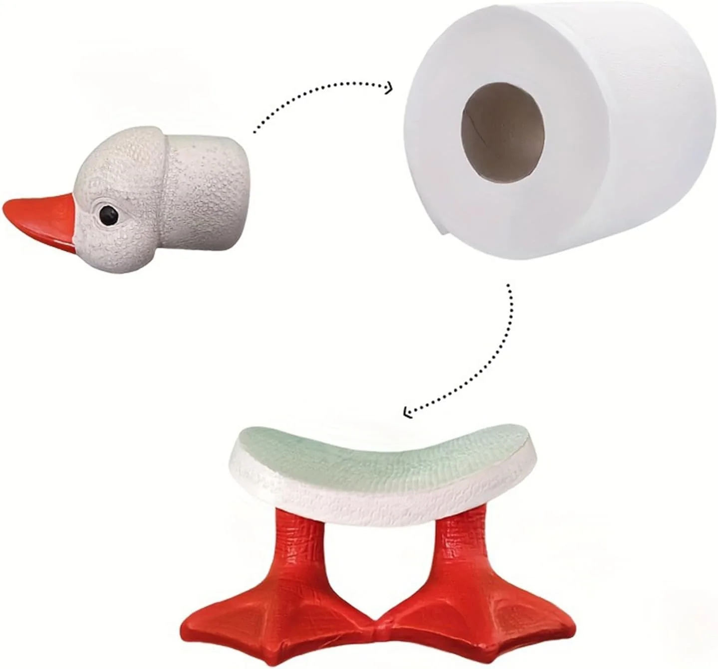 Funny Toilet Paper Holder | Duck Toilet Roll Holder - Decorative Self-standing Tissue Rack Bathroom Restroom Apartment Under-Cabinet Accessory Funny Toilet Paper Holder | Duck Toilet Roll Holder - Decorative Self-standing Tissue Rack Bathroom Restroom Apartment Under-Cabinet Accessory