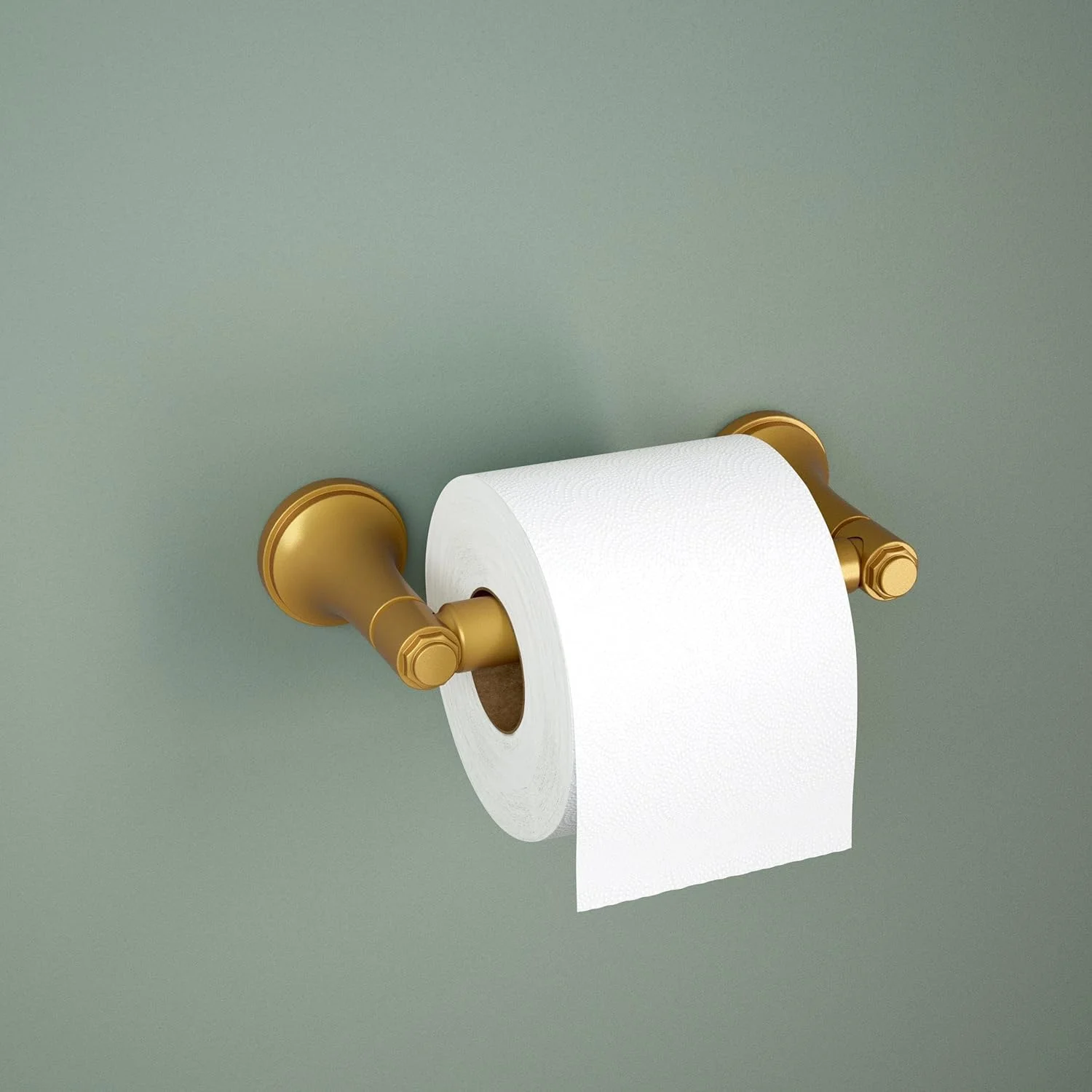 نگهدارنده دستمال توالت Franklin Brass Woodruff (تک عددی) طلایی ساتن، مناسب برای سازماندهی و نگهداری دستمال کاغذی در حمام، دارای فنر نگهدارنده دستمال توالت Franklin Brass Woodruff (تک عددی) طلایی ساتن، مناسب برای سازماندهی و نگهداری دستمال کاغذی در حمام، دارای فنر