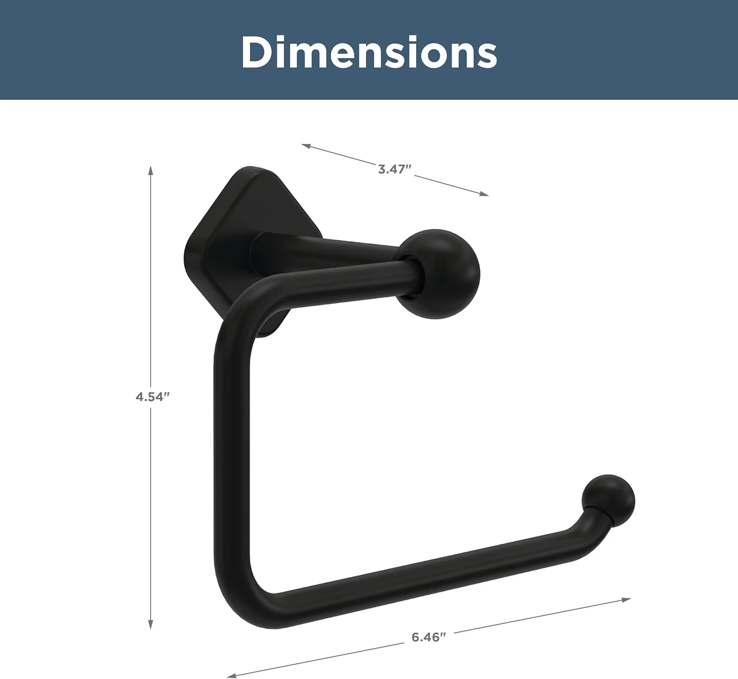 نگهدارنده دستمال توالت/حوله دستی Franklin Brass Gainesville (تک عددی) مشکی مات، چند منظوره، قابل نصب روی دیوار، نگهدارنده رول دستمال کاغذی/جای حوله آشپزخانه مدل GNV50-MB