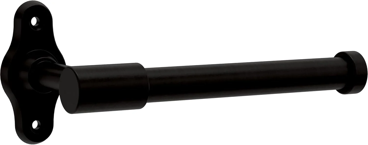 جا دستمال کاغذی رولی مشکی مات فرانکلین براس مدل Calloway (تک عددی)، نگهدارنده رول دستمال کاغذی دیواری، لوازم جانبی حمام، سازماندهی/نگهداری حمام مدل CLWY51-MB