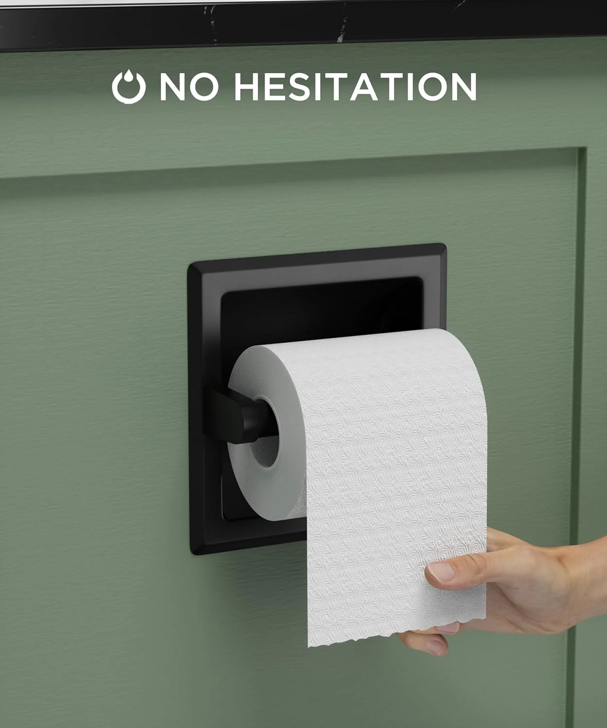 جا دستمال کاغذی توالت فوریس، مشکی مات، نصب دیواری فرورفته - شامل براکت نصب پشتی جا دستمال کاغذی توالت فوریس، مشکی مات، نصب دیواری فرورفته - شامل براکت نصب پشتی