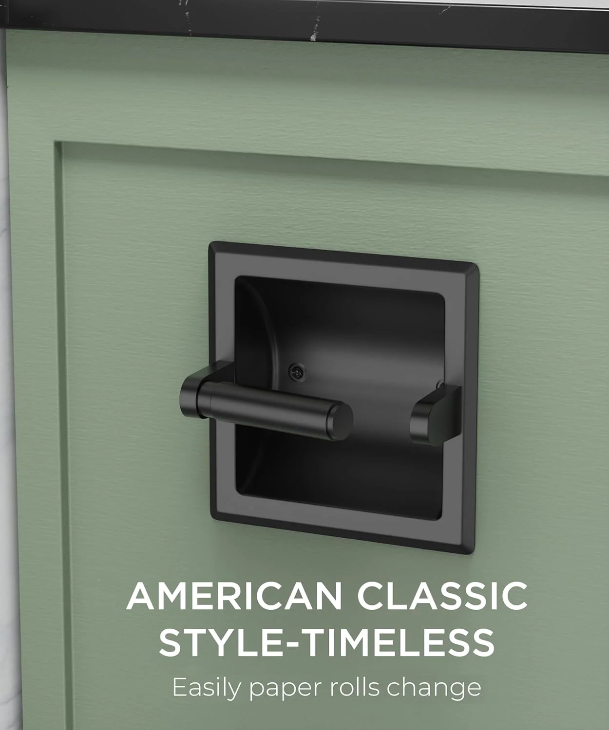 جا دستمال کاغذی توالت فوریس، مشکی مات، نصب دیواری فرورفته - شامل براکت نصب پشتی جا دستمال کاغذی توالت فوریس، مشکی مات، نصب دیواری فرورفته - شامل براکت نصب پشتی