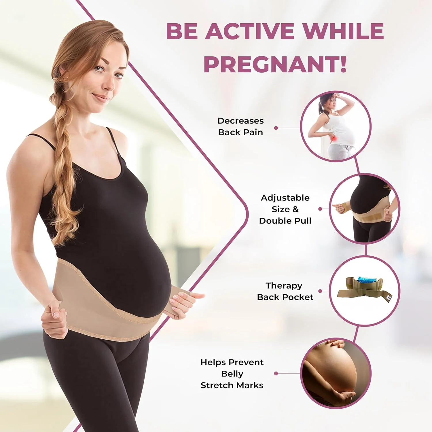 کمربند بارداری الاستیک GABRIALLA مدل MS-96 سایز B L