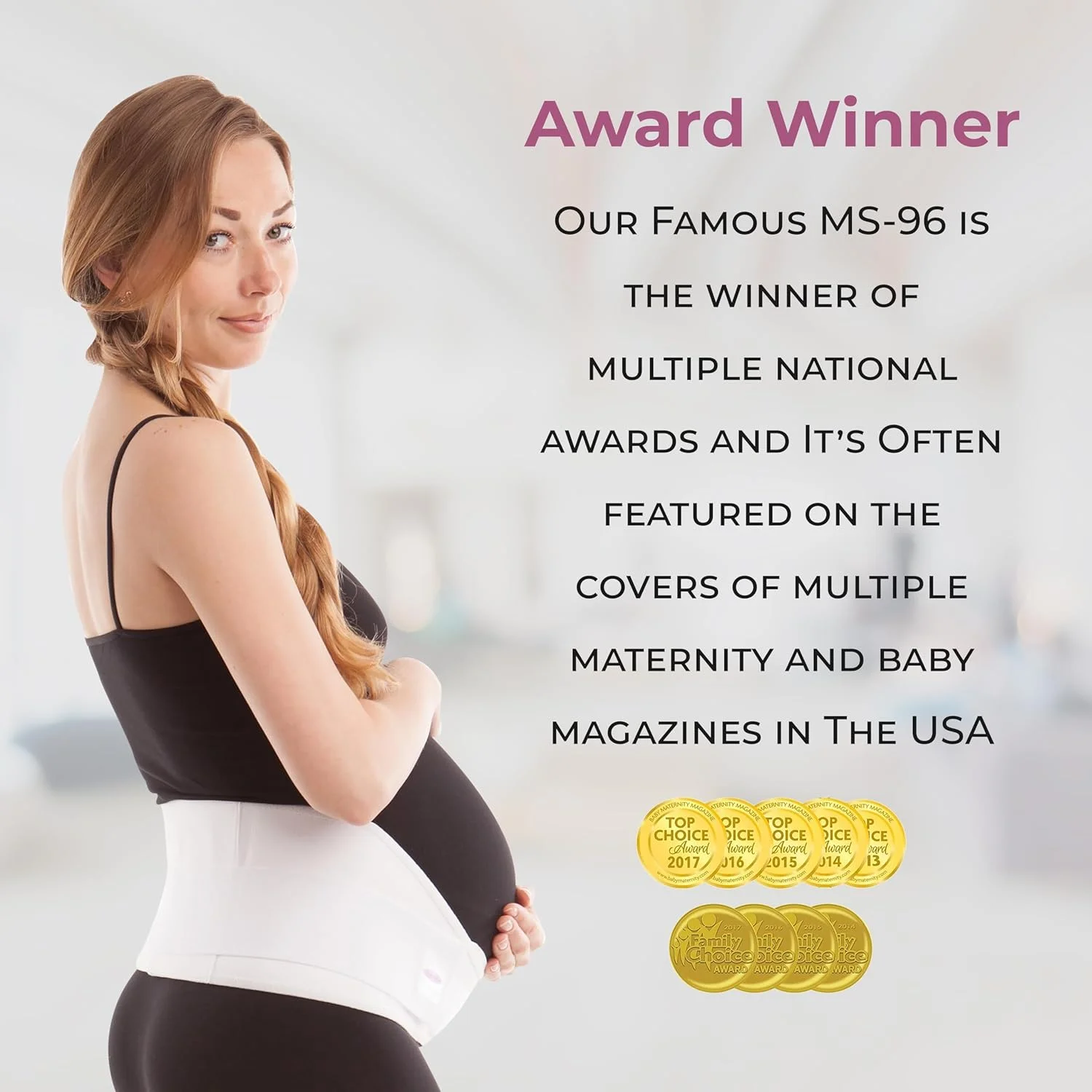 کمربند الاستیک بارداری گابریلا، جلوگیری از کمردرد و ترک های پوستی، نرم و تنفس پذیر، کمربند سبک وزن بارداری، بهترین کمربند بارداری برای مادران دونده و ورزشکار، MS-96 W XXL