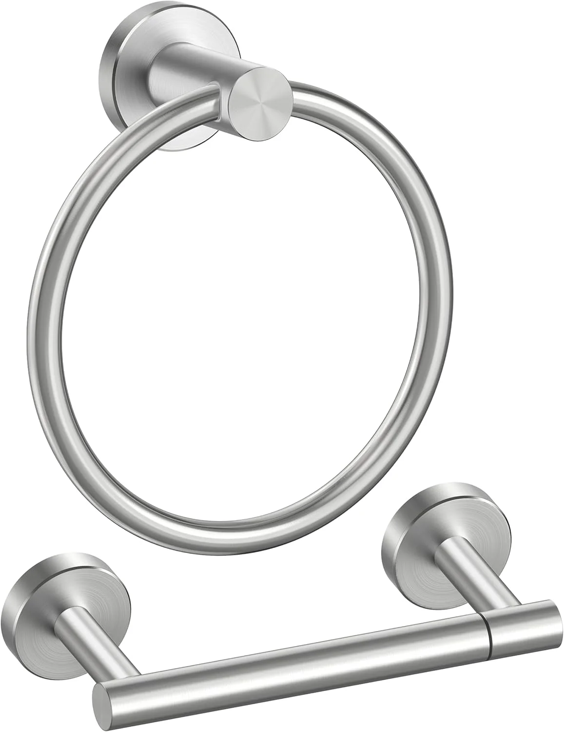 جا دستمال کاغذی و حلقه حوله فوریس استیل ضد زنگ [نصب دیواری، استیل ضد زنگ Sus304] ست لوازم جانبی حمام مدرن برای حمام کوچک، RV