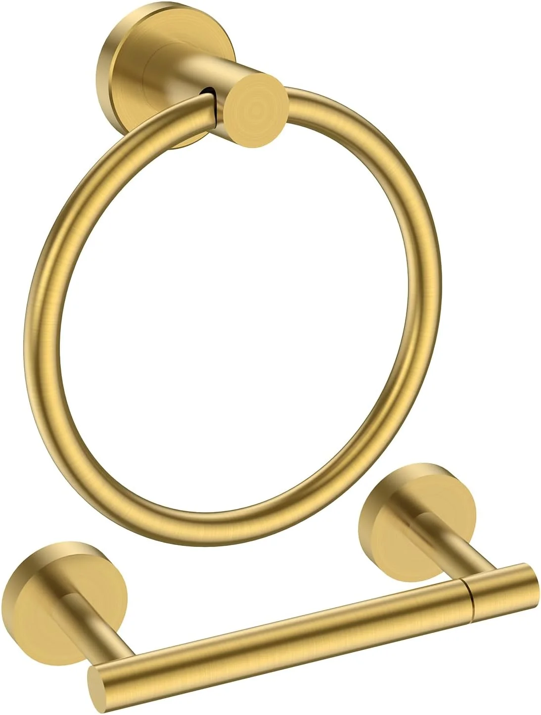 جا دستمال توالت طلایی و حلقه حوله فوریس [نصب دیواری، استیل ضد زنگ Sus304] ست لوازم جانبی حمام مدرن برای نیمه حمام، RV
