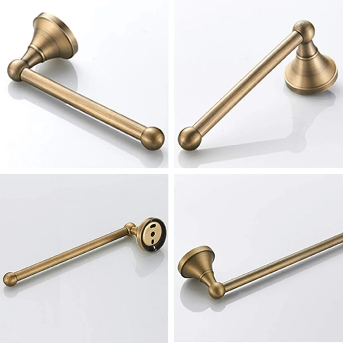 ست لوازم جانبی حمام Flybath شامل حلقه حوله و جا دستمال توالت، برنج عتیقه نصب شده روی دیوار، برنز برس خورده (2 تکه) ست لوازم جانبی حمام Flybath شامل حلقه حوله و جا دستمال توالت، برنج عتیقه نصب شده روی دیوار، برنز برس خورده (2 تکه)