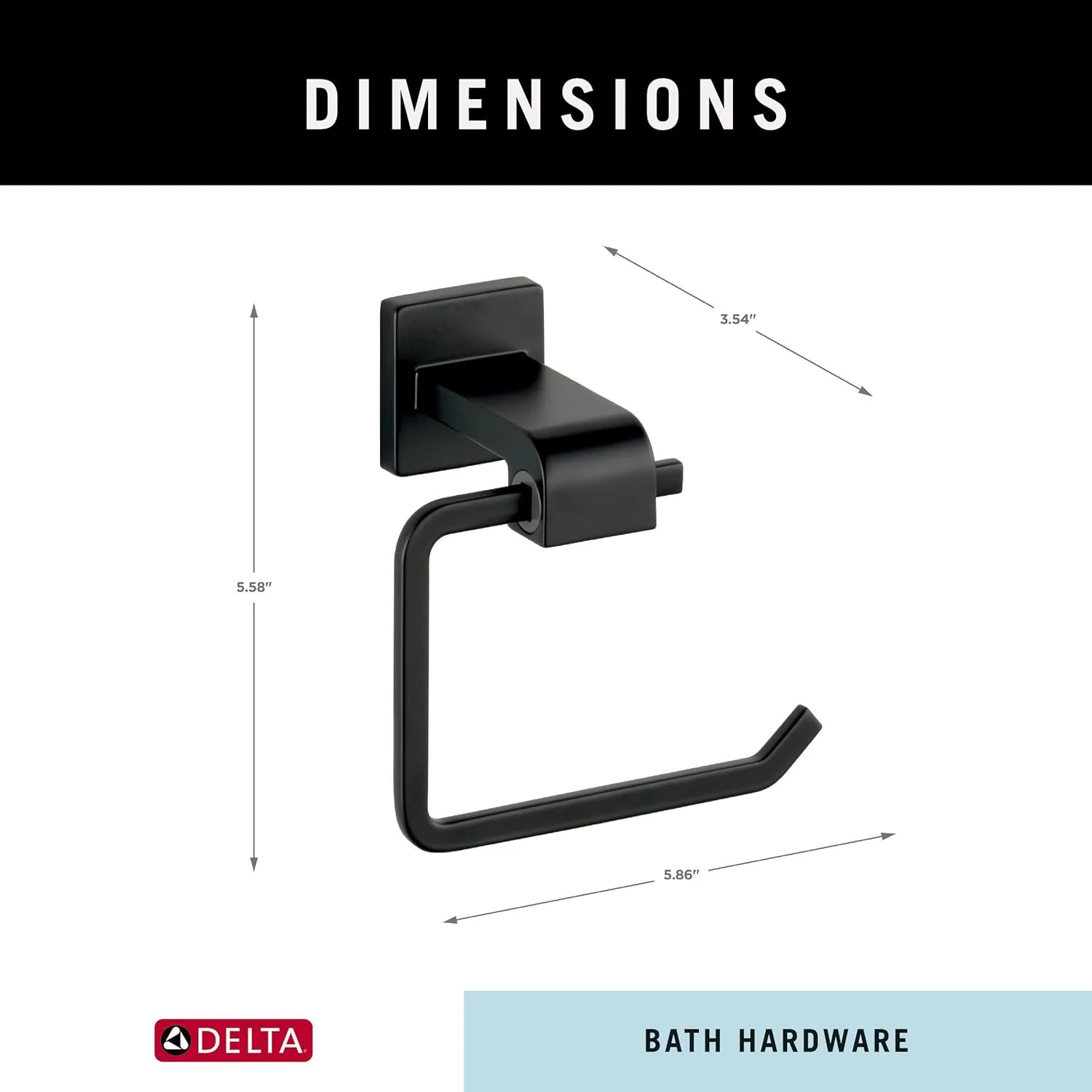 جا دستمال توالت دلتا مدل آرا، مشکی مات، لوازم جانبی حمام، 77550-BL جا دستمال توالت دلتا مدل آرا، مشکی مات، لوازم جانبی حمام، 77550-BL