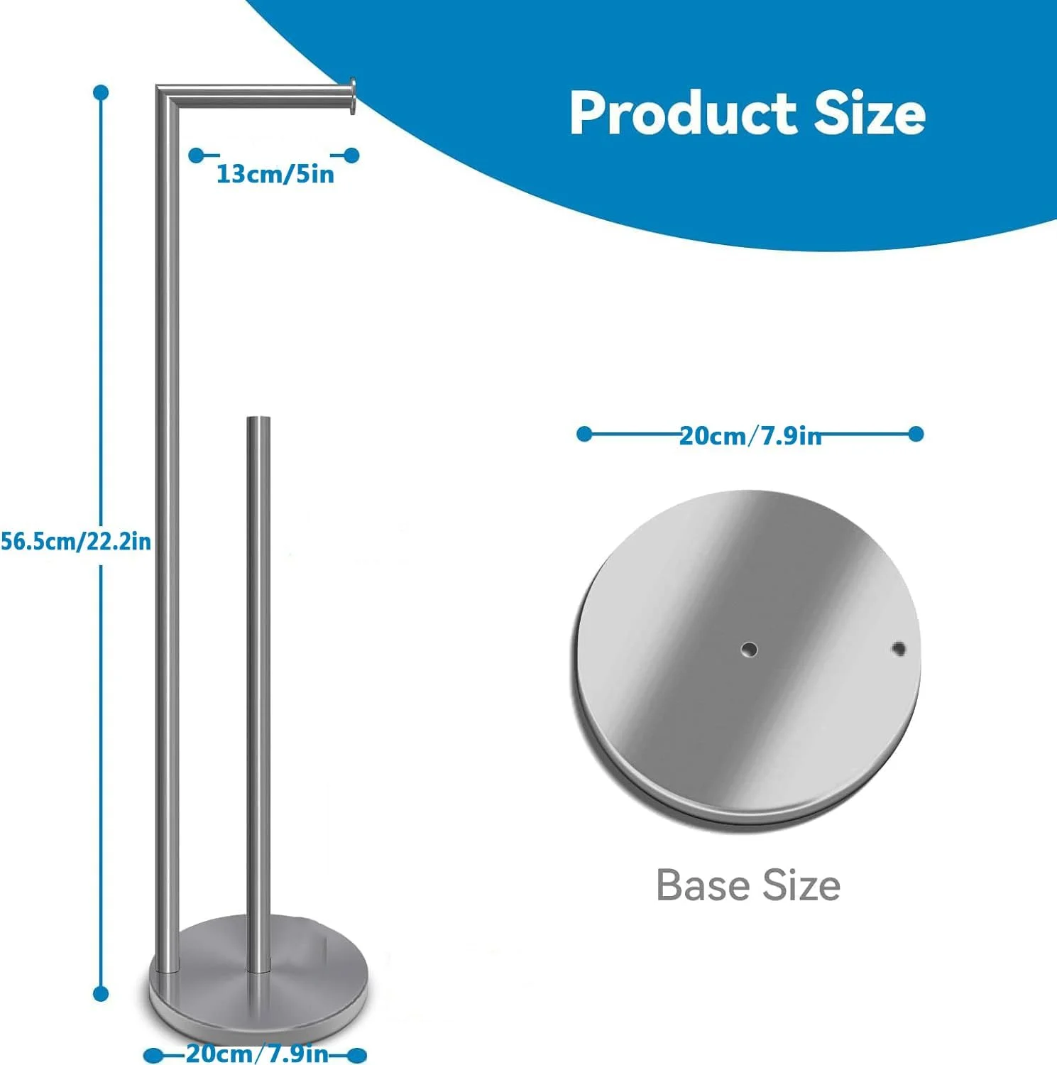 پایه نگهدارنده رول دستمال توالت ایستاده دو میله ای FALAHOM، با فضای ذخیره سازی 4 رول دستمال توالت، استیل ضد زنگ، پخش کننده رول توالت ایستاده (نقره ای) پایه نگهدارنده رول دستمال توالت ایستاده دو میله ای FALAHOM، با فضای ذخیره سازی 4 رول دستمال توالت، استیل ضد زنگ، پخش کننده رول توالت ایستاده (نقره ای)