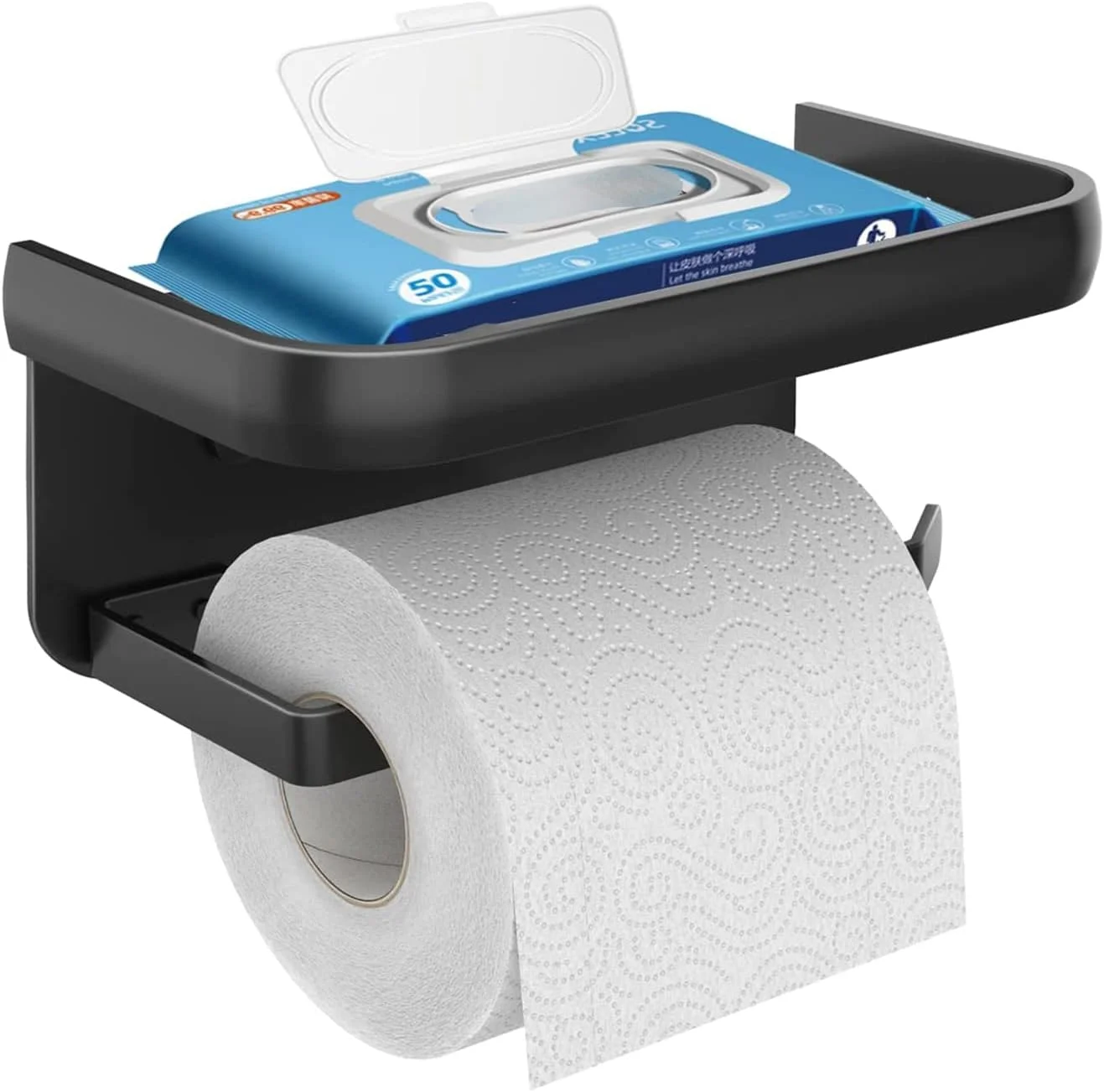 نگهدارنده دستمال توالت Excefore با قفسه - نگهدارنده دستمال توالت چسبی استیل ضد زنگ SUS 304، نگهدارنده دستمال توالت، نگهدارنده رول دستمال توالت یا نصب دیواری با پیچ برای حمام (مشکی) نگهدارنده دستمال توالت Excefore با قفسه - نگهدارنده دستمال توالت چسبی استیل ضد زنگ SUS 304، نگهدارنده دستمال توالت، نگهدارنده رول دستمال توالت یا نصب دیواری با پیچ برای حمام (مشکی)