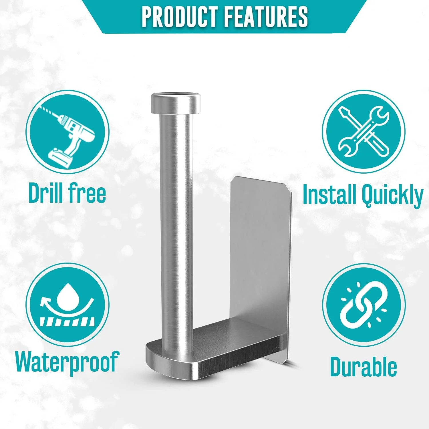 نگهدارنده رول توالت Ewhare، نصب دیواری - چسبی، نگهدارنده دستمال کاغذی استیل ضد زنگ برای حمام و آشپزخانه - ضد آب و ضد زنگ - بدون نیاز به سوراخ کاری نگهدارنده رول توالت Ewhare، نصب دیواری - چسبی، نگهدارنده دستمال کاغذی استیل ضد زنگ برای حمام و آشپزخانه - ضد آب و ضد زنگ - بدون نیاز به سوراخ کاری