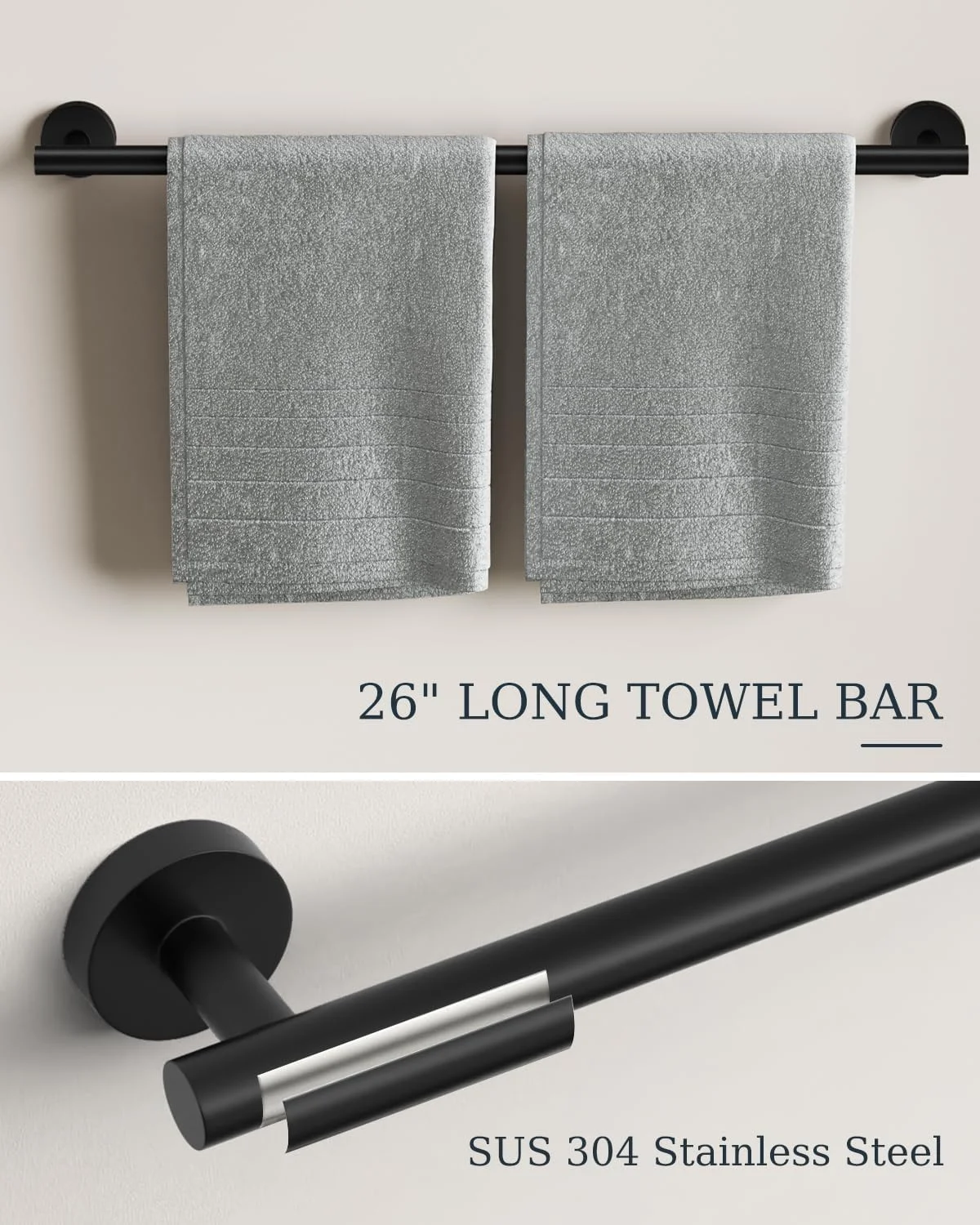 جا دستمال توالت مشکی مات Evolvegoods، استیل ضد زنگ ایستاده، جا دستمال رولی مدرن قابل جابجایی، ست جا حوله ای 5 تکه با حلقه حوله جا دستمال توالت مشکی مات Evolvegoods، استیل ضد زنگ ایستاده، جا دستمال رولی مدرن قابل جابجایی، ست جا حوله ای 5 تکه با حلقه حوله