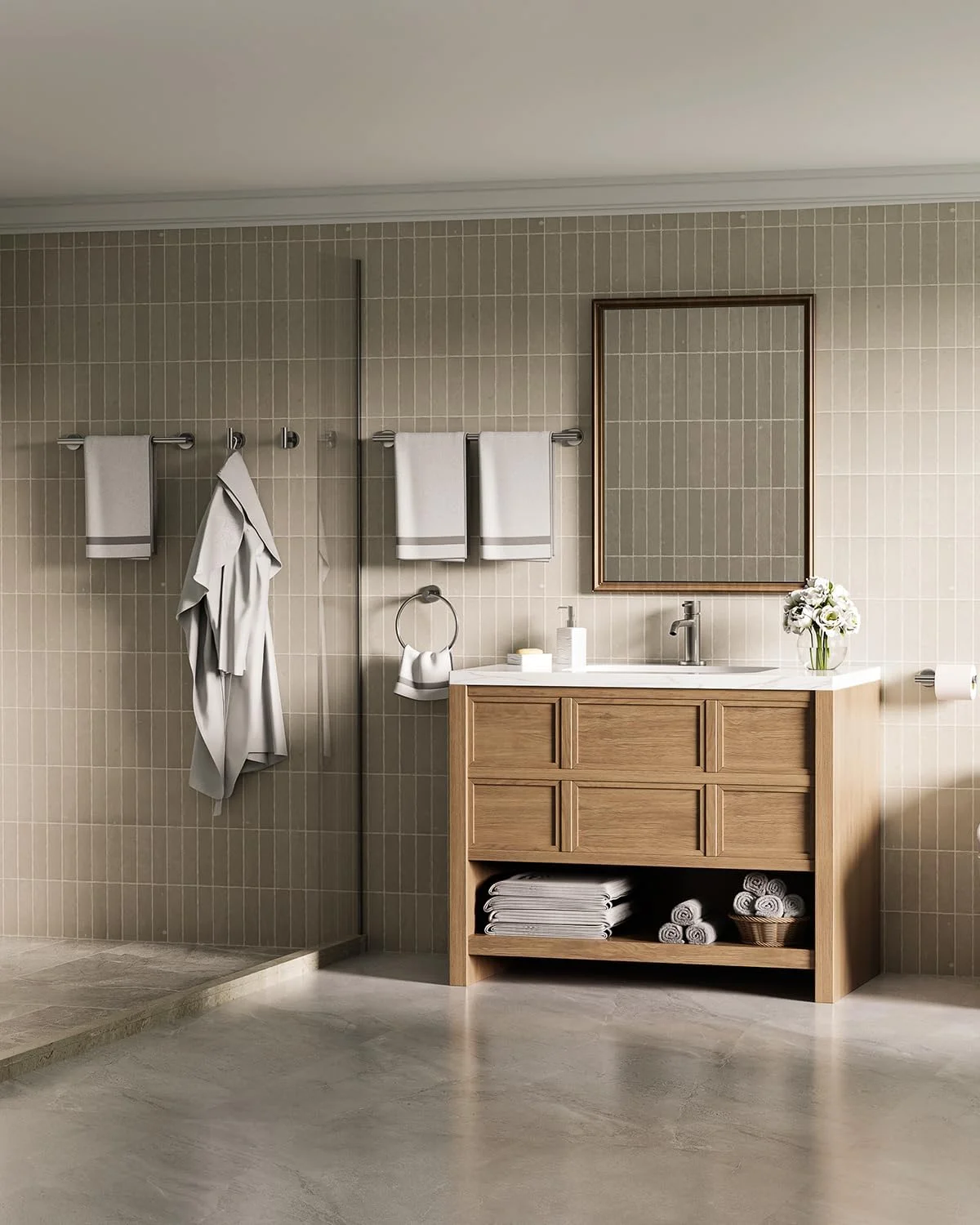 جا دستمال توالت ایستاده Evolvegoods با روکش نیکل برس خورده، استیل ضد زنگ، جا رولی مدرن قابل جابجایی، ست جا حوله ای 6 تکه جا دستمال توالت ایستاده Evolvegoods با روکش نیکل برس خورده، استیل ضد زنگ، جا رولی مدرن قابل جابجایی، ست جا حوله ای 6 تکه