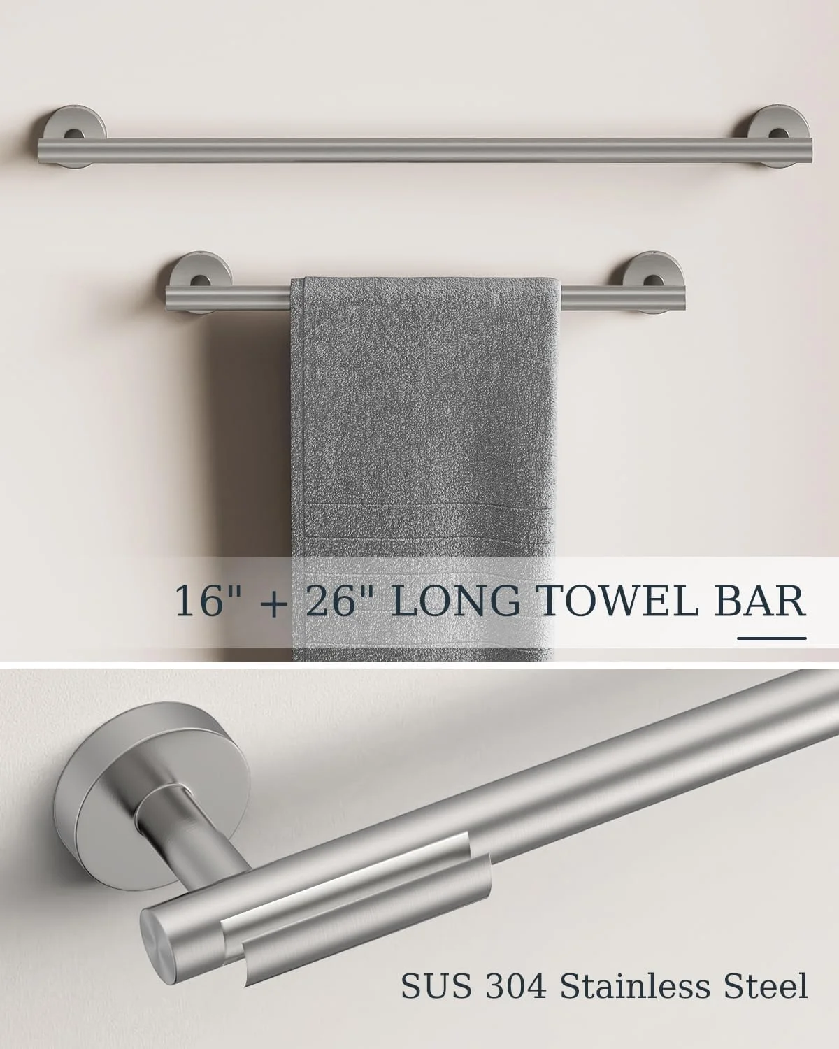 جا دستمال توالت ایستاده Evolvegoods با روکش نیکل برس خورده، استیل ضد زنگ، جا رولی مدرن قابل جابجایی، ست جا حوله ای 6 تکه جا دستمال توالت ایستاده Evolvegoods با روکش نیکل برس خورده، استیل ضد زنگ، جا رولی مدرن قابل جابجایی، ست جا حوله ای 6 تکه