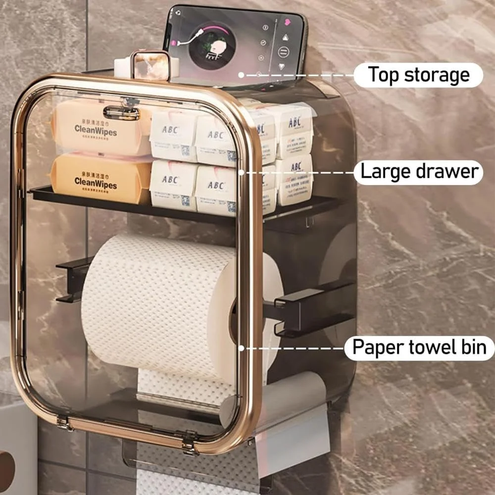 جا دستمال کاغذی رولی چسبی ضد آب Erweicet مناسب نصب دیواری برای دستشویی، آشپزخانه و اتاق نشیمن جا دستمال کاغذی رولی چسبی ضد آب Erweicet مناسب نصب دیواری برای دستشویی، آشپزخانه و اتاق نشیمن