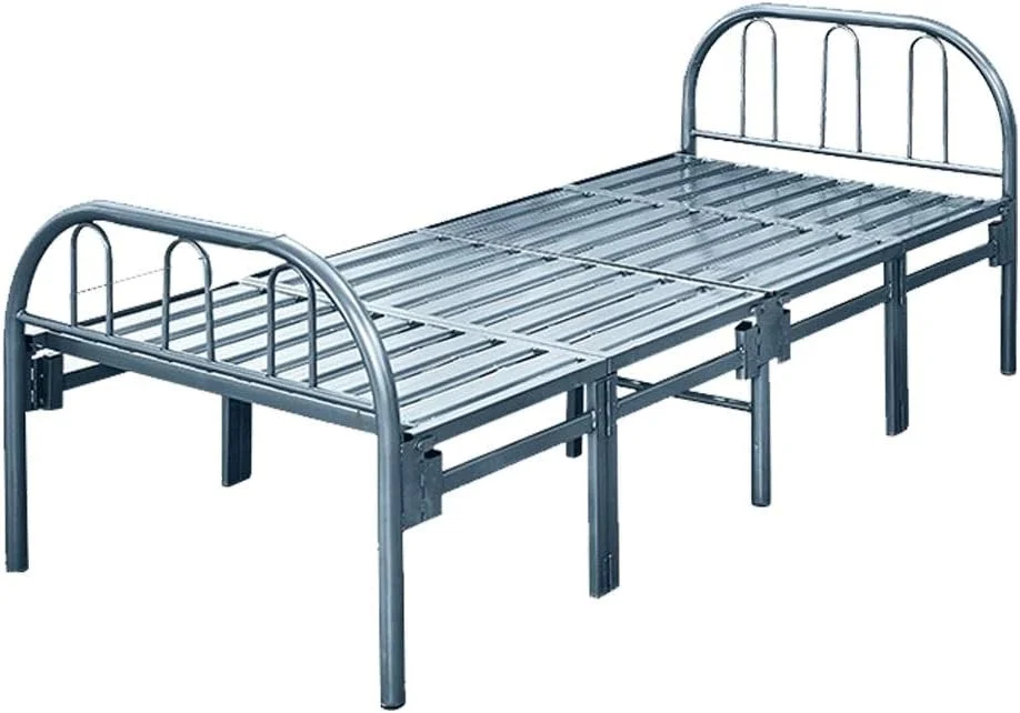 تخت فلزی خمیده نقره ای BaiBnn دو نفره، مبلمان اتاق خواب ایده آل برای کودکان، نوجوانان و بزرگسالان، تخت فلزی تاشو محکم مناسب دانش آموزان/مهمان/هتل (تخت دو نفره/یک نفره) (اندازه: 120 سانتی متر)