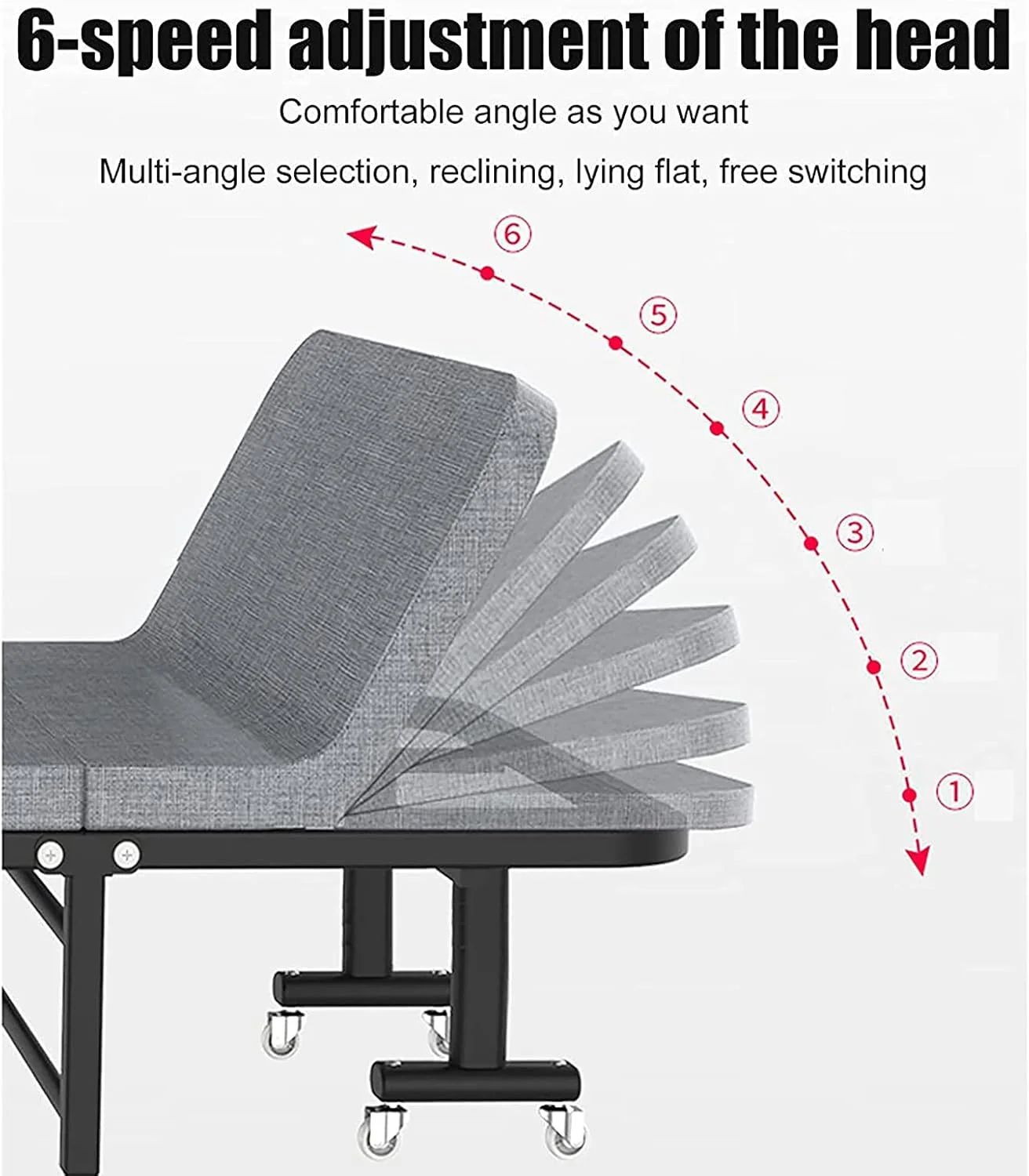 تخت تاشو مهمان BaiBnn، تخت اضافی منزل و محل کار، دارای قابلیت تنظیم زاویه سر، تخت فلزی قابل حمل با تشک و چرخ، تخت یک نفره تاشو چند منظوره متحرک تخت تاشو مهمان BaiBnn، تخت اضافی منزل و محل کار، دارای قابلیت تنظیم زاویه سر، تخت فلزی قابل حمل با تشک و چرخ، تخت یک نفره تاشو چند منظوره متحرک