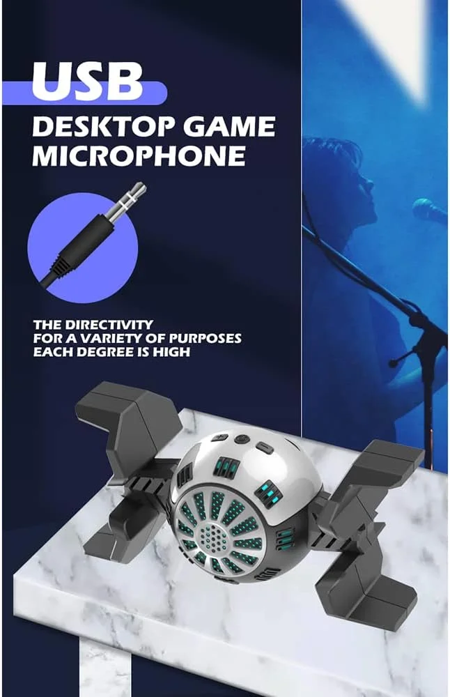 OUNA Microphone, USB Desktop Game Microphone Cardioid Directivity Electric Condenser Microphone Plug and Play with 3.5mm Audio Interface for Laptop PC iOS Computer OUNA Microphone, USB Desktop Game Microphone Cardioid Directivity Electric Condenser Microphone Plug and Play with 3.5mm Audio Interface for Laptop PC iOS Computer