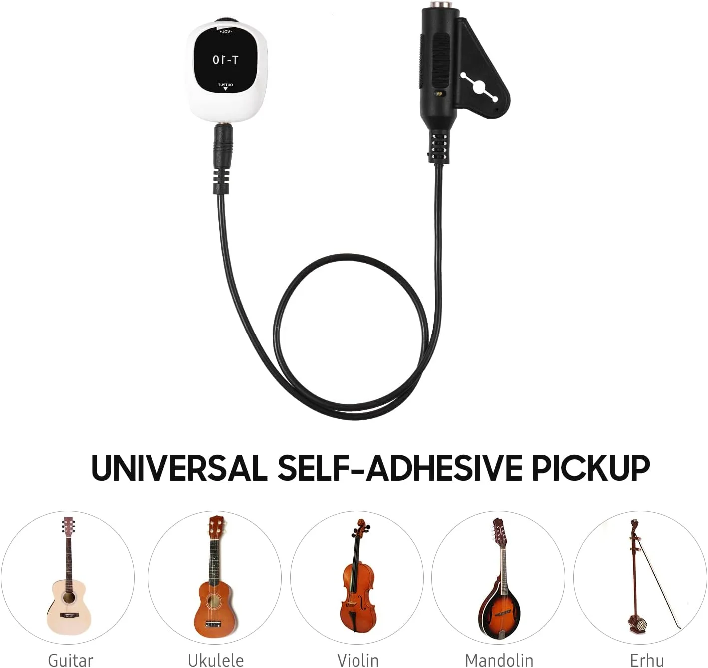 OUNA Pickup cartridges, Piezo Pickup Universal No Drilling Self-adhesive Pick-up 6.5mm Audio Interface for Speaker, Multifunction Pickup for Guitar Ukulele Violin Mandolin Banjo Erhu Guzheng Pipa OUNA Pickup cartridges, Piezo Pickup Universal No Drilling Self-adhesive Pick-up 6.5mm Audio Interface for Speaker, Multifunction Pickup for Guitar Ukulele Violin Mandolin Banjo Erhu Guzheng Pipa