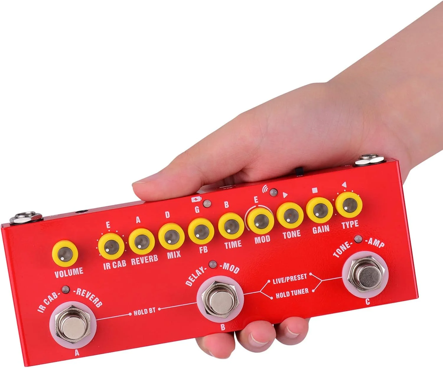 پدال افکت OUNA، پدال افکت ترکیبی چند منظوره گیتار الکتریک قابل حمل، دارای باتری داخلی با قابلیت ضبط صدا از طریق تلفن، پخش موسیقی بی سیم و عملکرد رابط صوتی