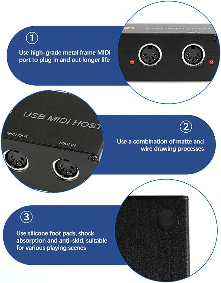 OUNA مبدل USB به MIDI برای اتصال گیتار، سینتی سایزر و سایر تجهیزات موسیقی الکترونیکی OUNA مبدل USB به MIDI برای اتصال گیتار، سینتی سایزر و سایر تجهیزات موسیقی الکترونیکی