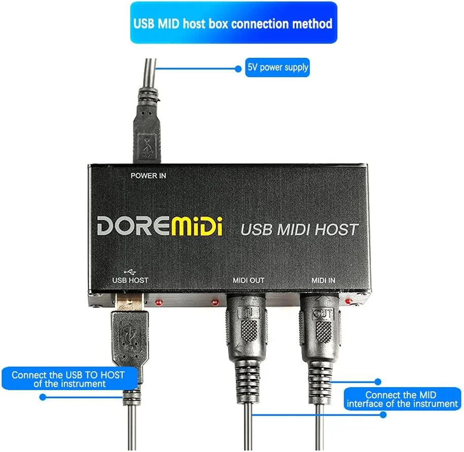 OUNA مبدل USB به MIDI برای اتصال گیتار، سینتی سایزر و سایر تجهیزات موسیقی الکترونیکی OUNA مبدل USB به MIDI برای اتصال گیتار، سینتی سایزر و سایر تجهیزات موسیقی الکترونیکی
