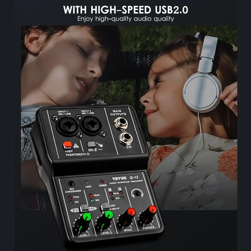 کارت صدای حرفه ای ضبط صدا 16 بیت/48 کیلوهرتز کارت صدای مینی USB 2 ورودی و 2 خروجی با فانتوم پاور 48 ولت کابل USB-B تجهیزات ضبط استودیویی برای ضبط موسیقی کارت صدای حرفه ای ضبط صدا 16 بیت/48 کیلوهرتز کارت صدای مینی USB 2 ورودی و 2 خروجی با فانتوم پاور 48 ولت کابل USB-B تجهیزات ضبط استودیویی برای ضبط موسیقی