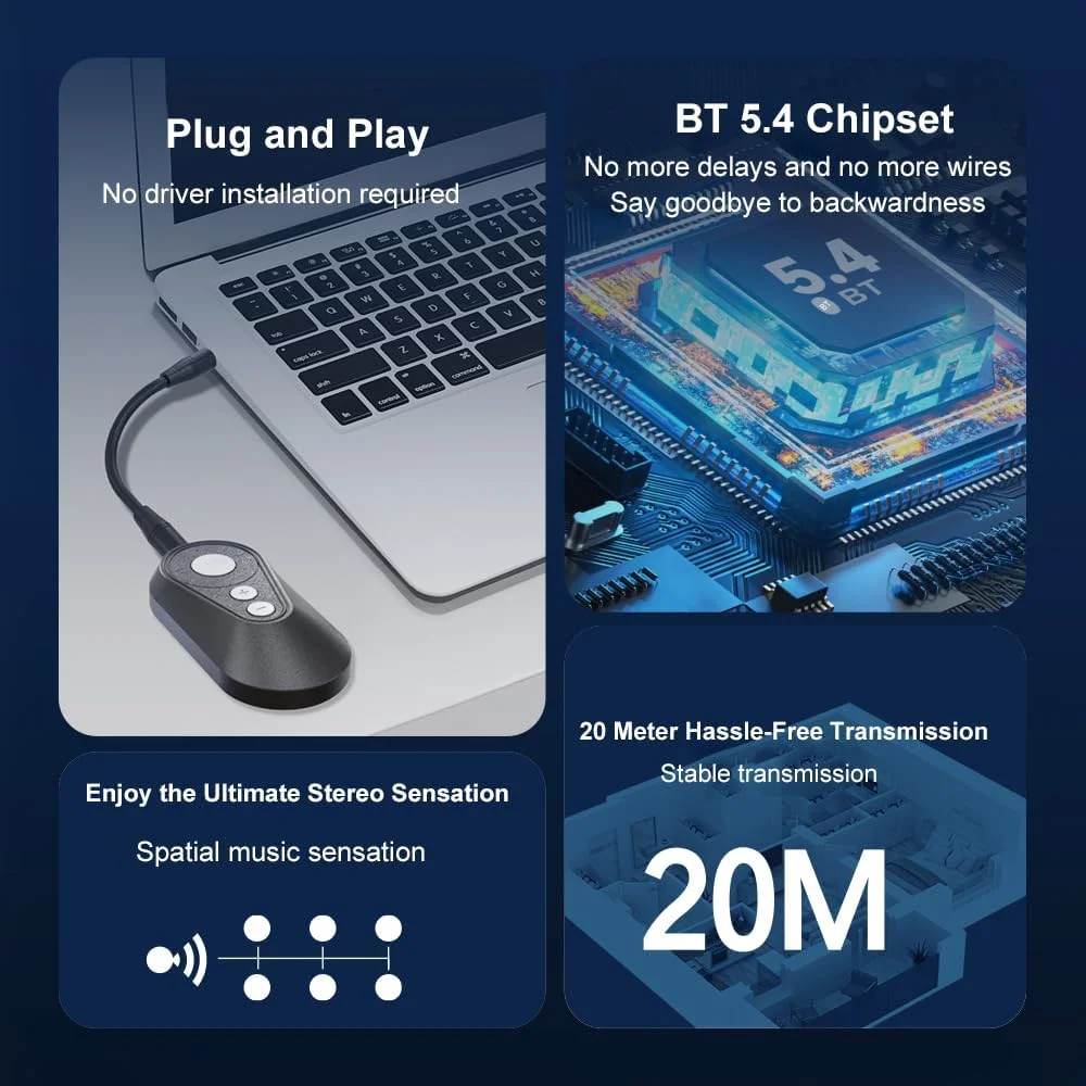 آداپتور صوتی با کیفیت بالا، قابلیت اتصال قدرتمند با تاخیر کم، رابط 3.5 میلی متری USB Type-C، انتقال پایدار در مسافت های طولانی، کاربرد گسترده، پلاگین و پخش، برای تلویزیون ها، کامپیوترها، MP3، سی دی ها آداپتور صوتی با کیفیت بالا، قابلیت اتصال قدرتمند با تاخیر کم، رابط 3.5 میلی متری USB Type-C، انتقال پایدار در مسافت های طولانی، کاربرد گسترده، پلاگین و پخش، برای تلویزیون ها، کامپیوترها، MP3، سی دی ها