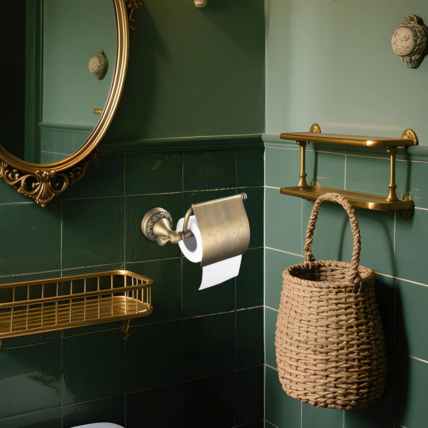 نگهدارنده رول دستمال کاغذی - نگهدارنده دستمال توالت دیواری طرح رترو - سازمان دهنده پخش کننده برای آشپزخانه، RV، آپارتمان، حمام خانه روستایی نگهدارنده رول دستمال کاغذی - نگهدارنده دستمال توالت دیواری طرح رترو - سازمان دهنده پخش کننده برای آشپزخانه، RV، آپارتمان، حمام خانه روستایی