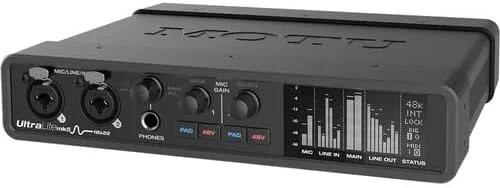 اینترفیس صوتی/MIDI یو اس بی-سی MOTU UltraLite-mk5 (8453) به همراه کابل XLR 10 فوتی، پارچه فیبر، بست کمربندی کابل اینترفیس صوتی/MIDI یو اس بی-سی MOTU UltraLite-mk5 (8453) به همراه کابل XLR 10 فوتی، پارچه فیبر، بست کمربندی کابل