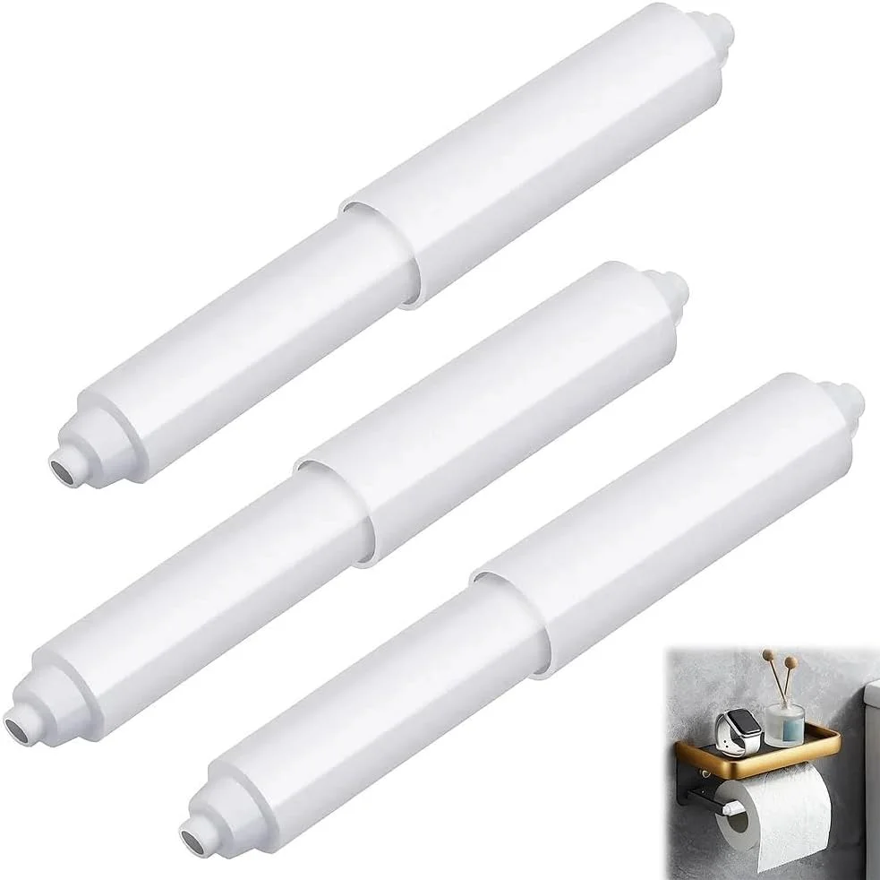 3 PCS Lavatory Tissue Roll Holder, Toilet Paper Holder, Toilet Roll Holder Insert, Spring Loaded Tissue Roller for Bathroom (White)