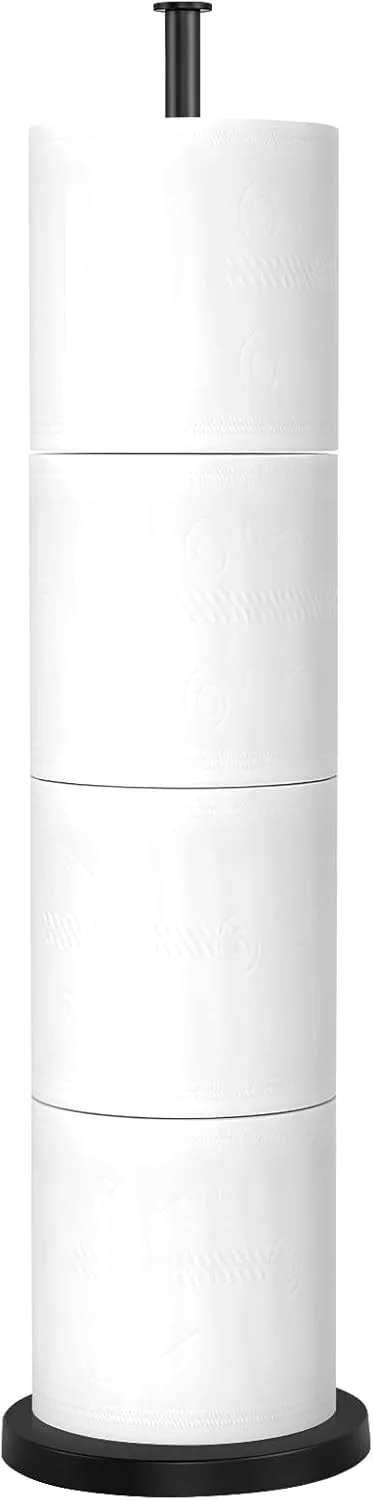 پایه نگهدارنده دستمال توالت، نگهدارنده دستمال توالت ایستاده با فضای ذخیره سازی، پایه نگهدارنده دستمال توالت استیل ضد زنگ SUS304، پایه دستمال توالت بدون لغزش و بدون نیاز به سوراخ کاری، طراحی شده برای استفاده آسان
