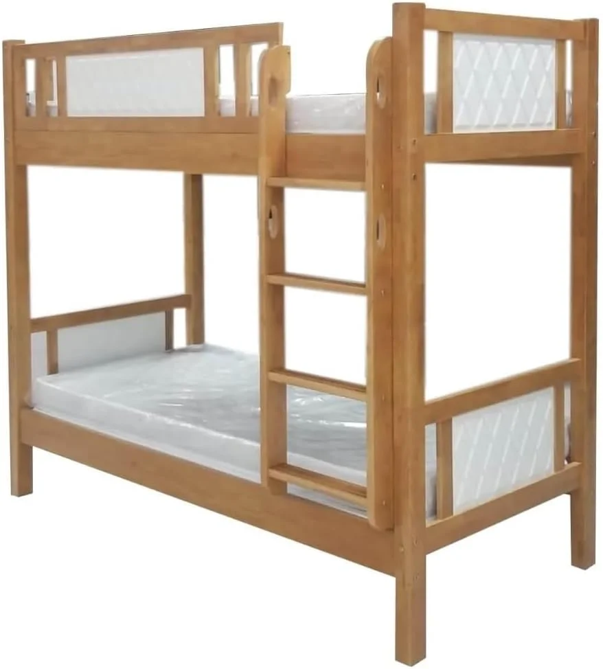 تخت دو طبقه چوبی عربی سایز یک نفره 90x190 به همراه نردبان | تخت دو طبقه مقاوم بلوطی تخت دو طبقه چوبی عربی سایز یک نفره 90x190 به همراه نردبان | تخت دو طبقه مقاوم بلوطی