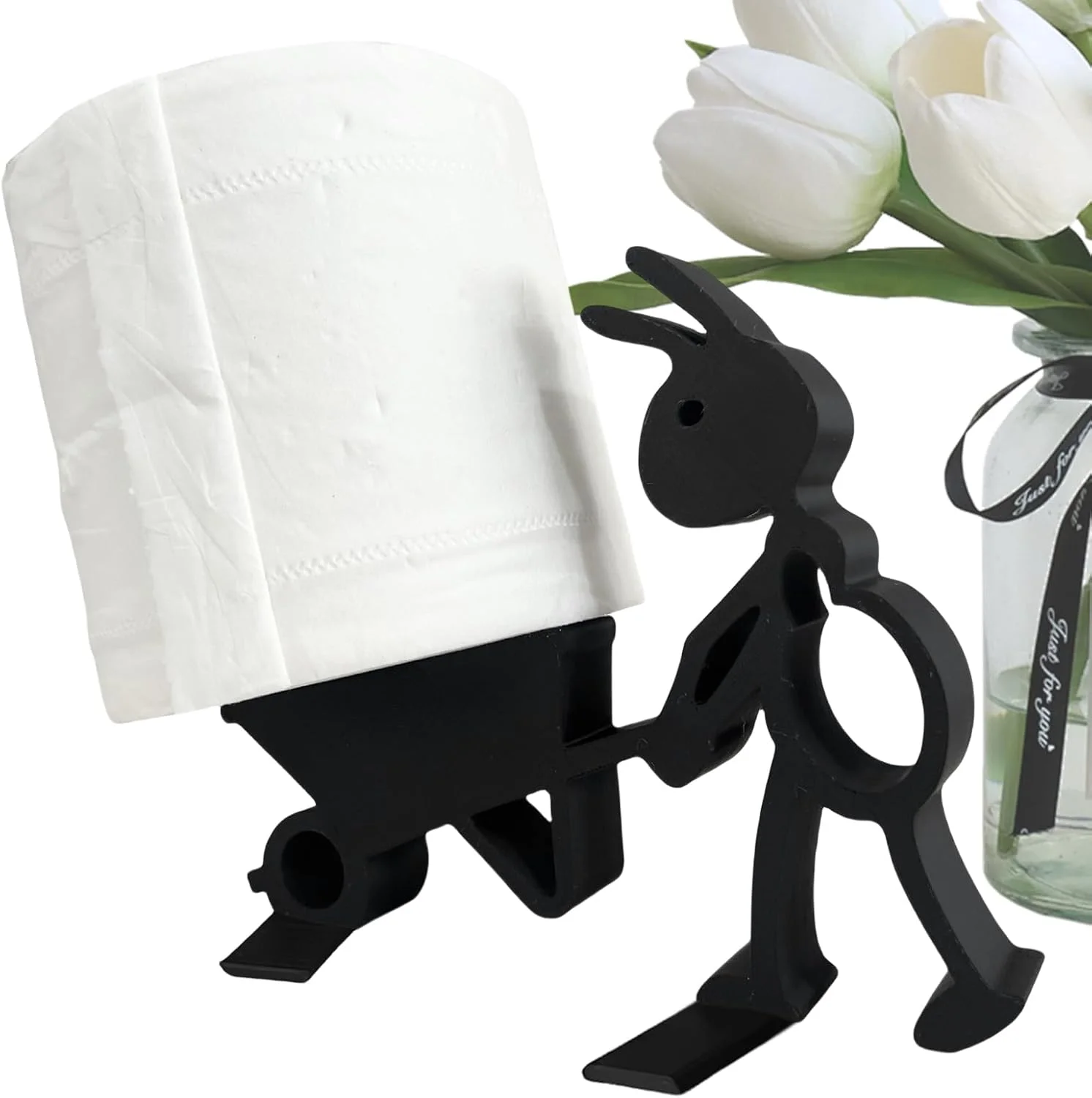 پایه نگهدارنده دستمال توالت | پایه نگهدارنده حوله کاغذی، جا دستمال کاغذی با طراحی مورچه ای شکل برای سرویس بهداشتی، حمام، اتاق خواب، آشپزخانه