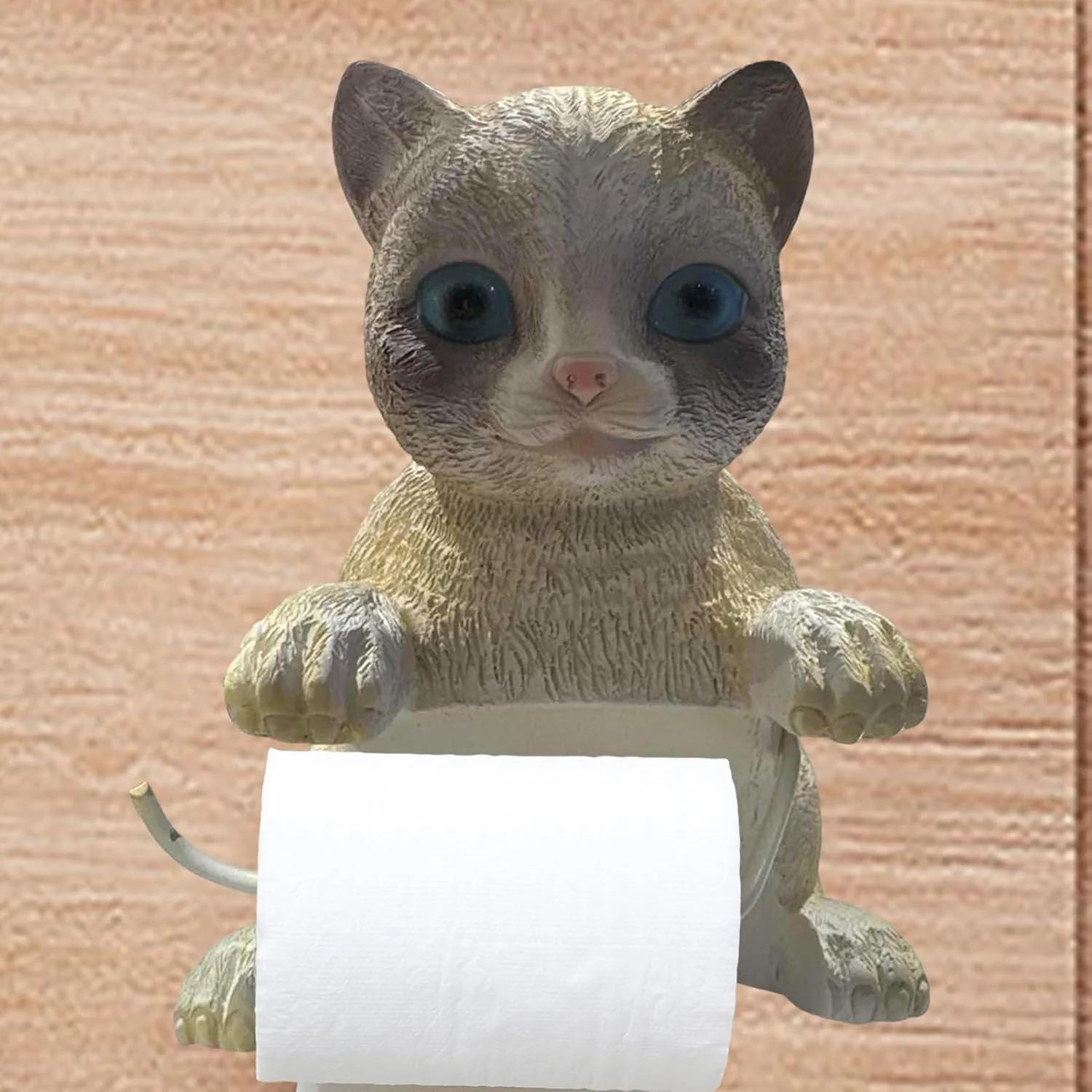 جا دستمال کاغذی توالت طرح گربه، نگهدارنده رول دستمال کاغذی توالت طرح گربه، جا دستمال دیواری بدون نیاز به سوراخکاری، لوازم جانبی تزئینی و زیبای حمام و دکوراسیون اتاق