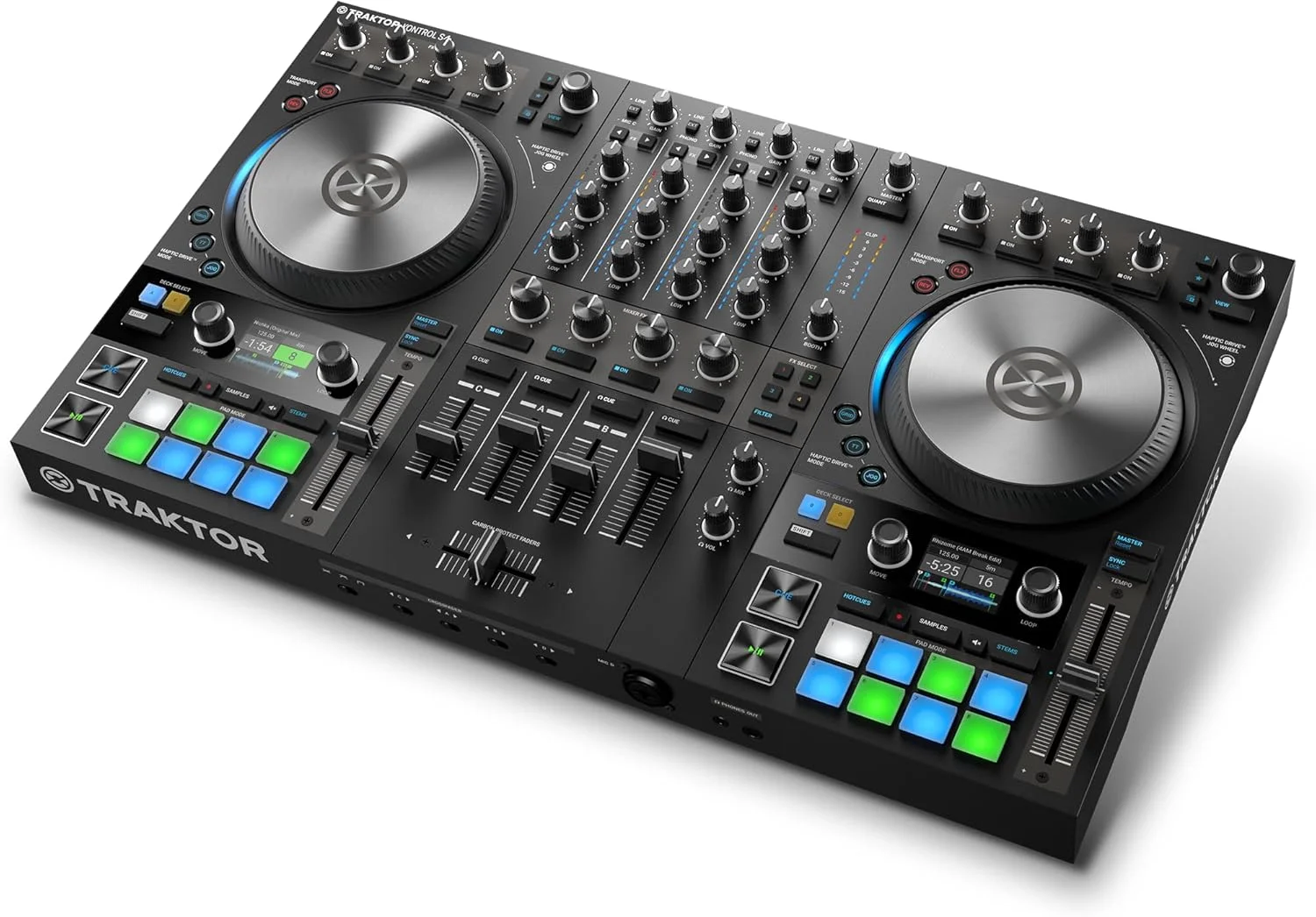 کنترلر دی‌جی 4 کاناله Native Instruments Traktor Kontrol S4 MK3، سطح کنترل دی‌جی USB کامل 4 دک، رابط صوتی و سیستم نرم‌افزاری برای مک و کامپیوتر